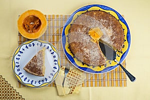 Coconut and pumpkin cake