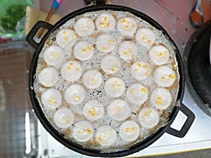 Coconut rice pudding, Thai name is khanom khrok