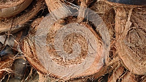 Coconut shell for background photo