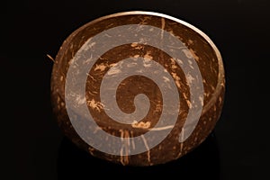 Coconut shell on dark background