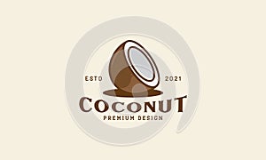Coconut shell food logo design vector icon symbol illustration