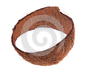 Coconut shell with milk