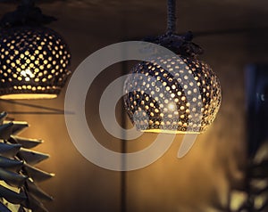 Coconut shell product, Lamp made from coconut shells