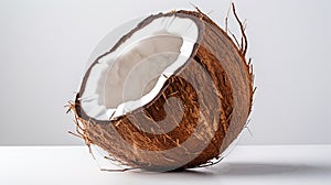 coconut shell on white background. generative AI