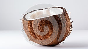 coconut shell on white background. Generative Ai