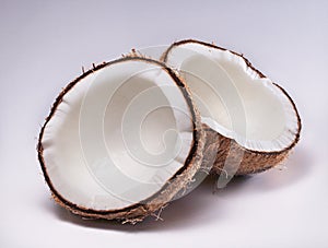 Coconut split in half