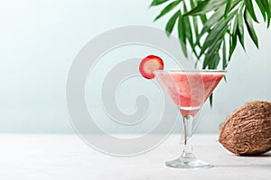 Coconut Strawberry Daiquiri Cocktail