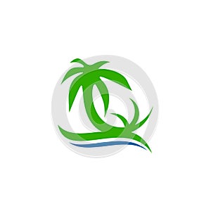 Coconut tree icon logo design vector template