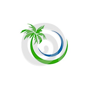 Coconut tree icon logo design vector template