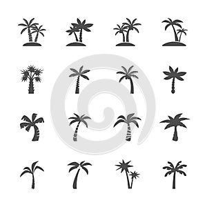 Coconut tree icon set, vector eps10