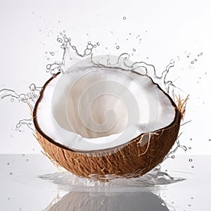 Coconut With Water Splashing Out