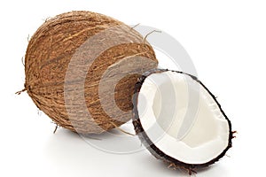 Coconut on white