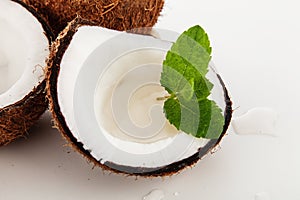 Coconut  on white background