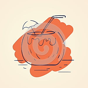Coconutdrink. Vector illustration decorative design