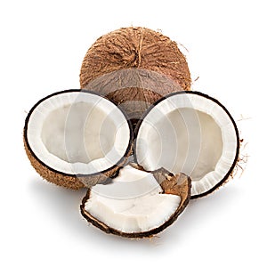 Coconuts isolated on white