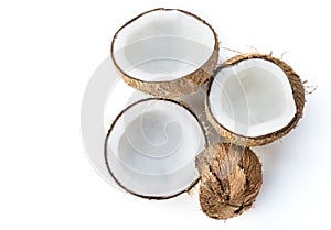 Coconuts isolated on the white background
