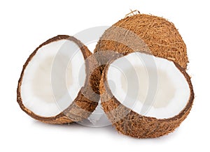 Coconuts isolated on the white background  with clipping path