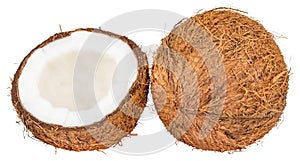 Coconuts isolated on the white background  with clipping path