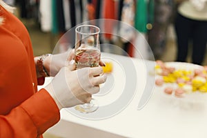 Coctail glasses on white table