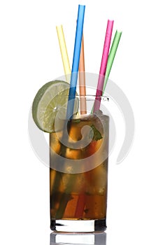 Coctail with straws