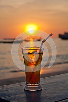 Coctail on the sunset beach