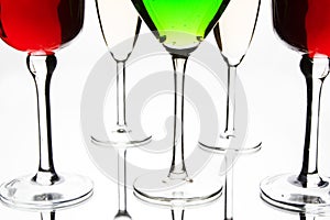 Coctail and wine glasses