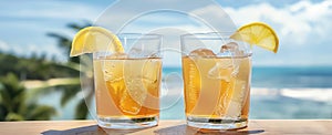 coctails on the beach, AI generated