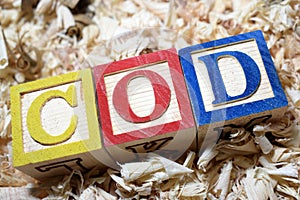 COD Cash On Delivery acronym on wooden blocks