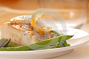 Cod fillet with green beans