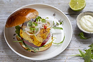 Cod fish burger