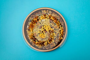 cod fish with corn bread, spinach and beans on dish