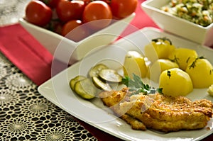 Cod fish fillet with potatoes