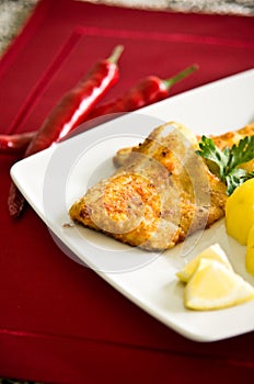 Cod fish fillet with potatoes