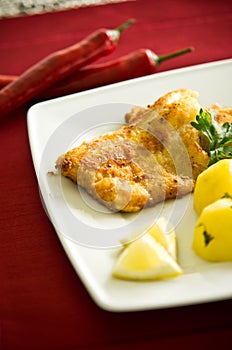 Cod fish fillet with potatoes