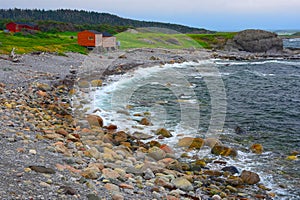 Cod Fishing Shanties at Broom Point, Gros Morne National Park, Newfoundland, Canada.