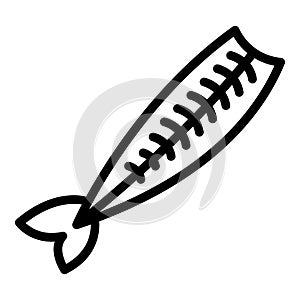 Cod herring icon outline vector. Fishing hand