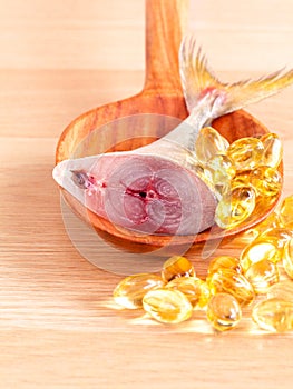 Cod liver oil capsules.
