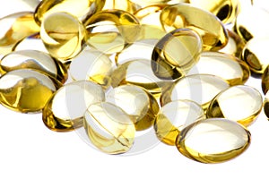 Cod Liver Oil Capsules Macro Isolated