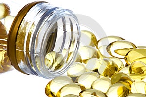 Cod Liver Oil Capsules Macro Isolated