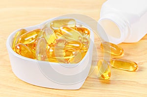 Cod Liver Oil Capsules in white cup