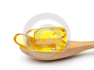 Cod liver oil omega 3 gel capsules.