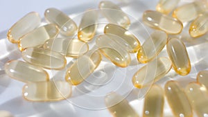 Cod liver oil supplement organic omega-3 close-up