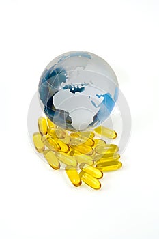 Cod Liver Oil and world globe