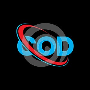 COD logo. COD letter. COD letter logo design. Initials COD logo linked with circle and uppercase monogram logo. COD typography for