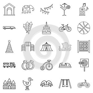 Coddle icons set, outline style