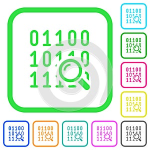 Code analysis vivid colored flat icons