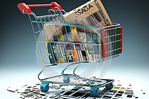 code bar purchases cart Shopping