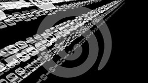 Cyber attack binary code and cyber security on black background using machine learning and artificial intelligence in digital