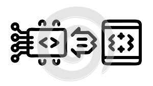 Code blocks, abstract data processing and programming, vector design Generative AI