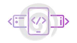Code bracket with document icon for programming, vector design Generative AI